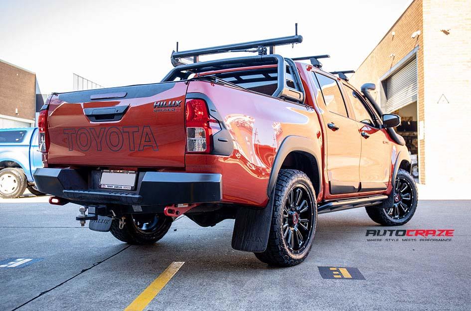 TOYOTA HILUX N80 RUGGED X AB808 GLOSS BLACK MILLED ACCENTS